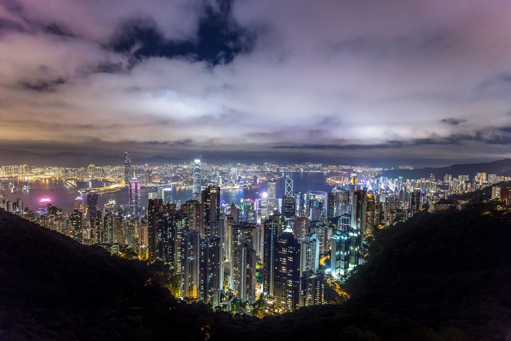 Hong Kong skyline at night