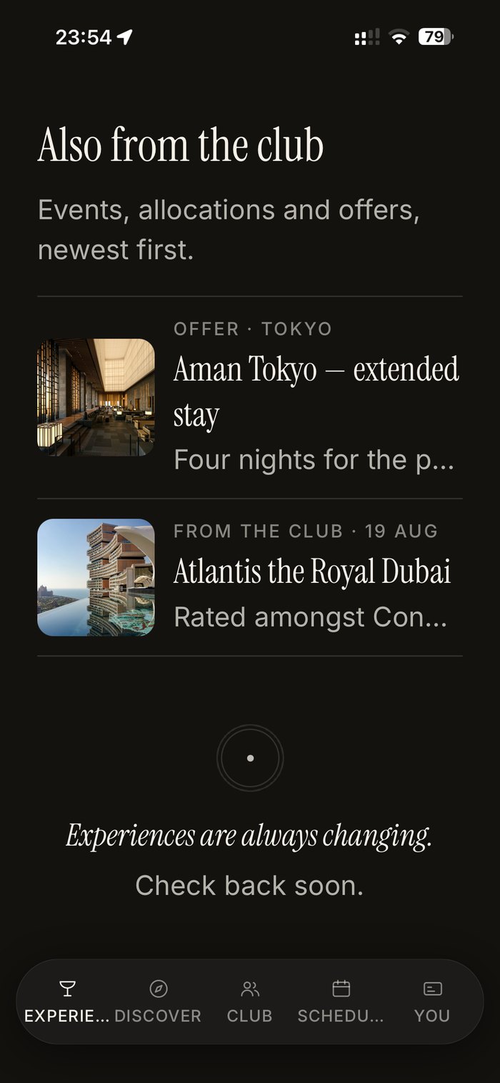 Unlisted app: offers and allocations from the club