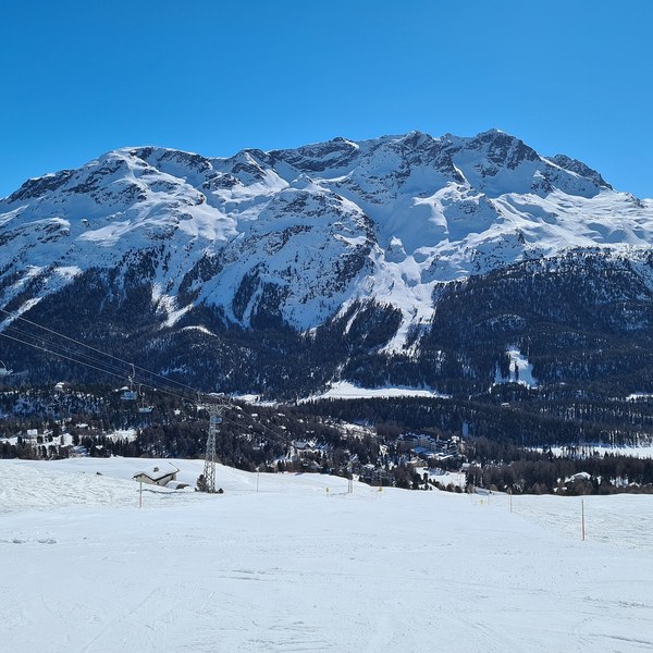 Snow-covered mountains above St. Moritz