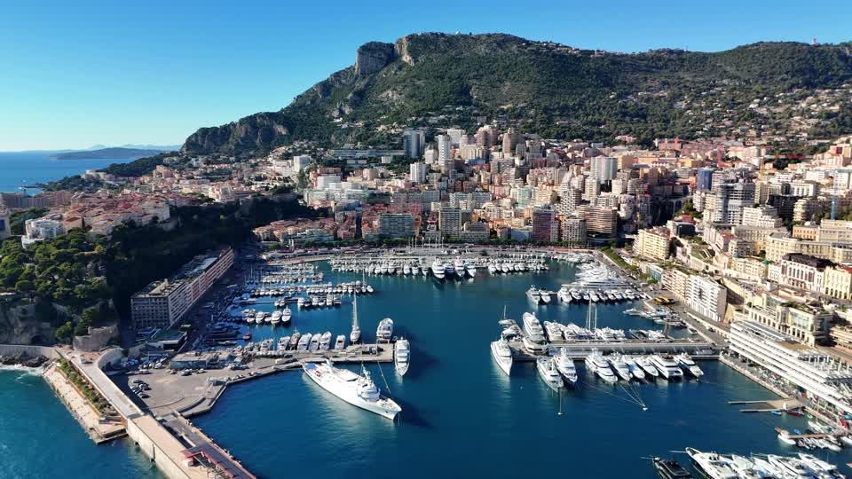 Aerial view of Monaco harbour