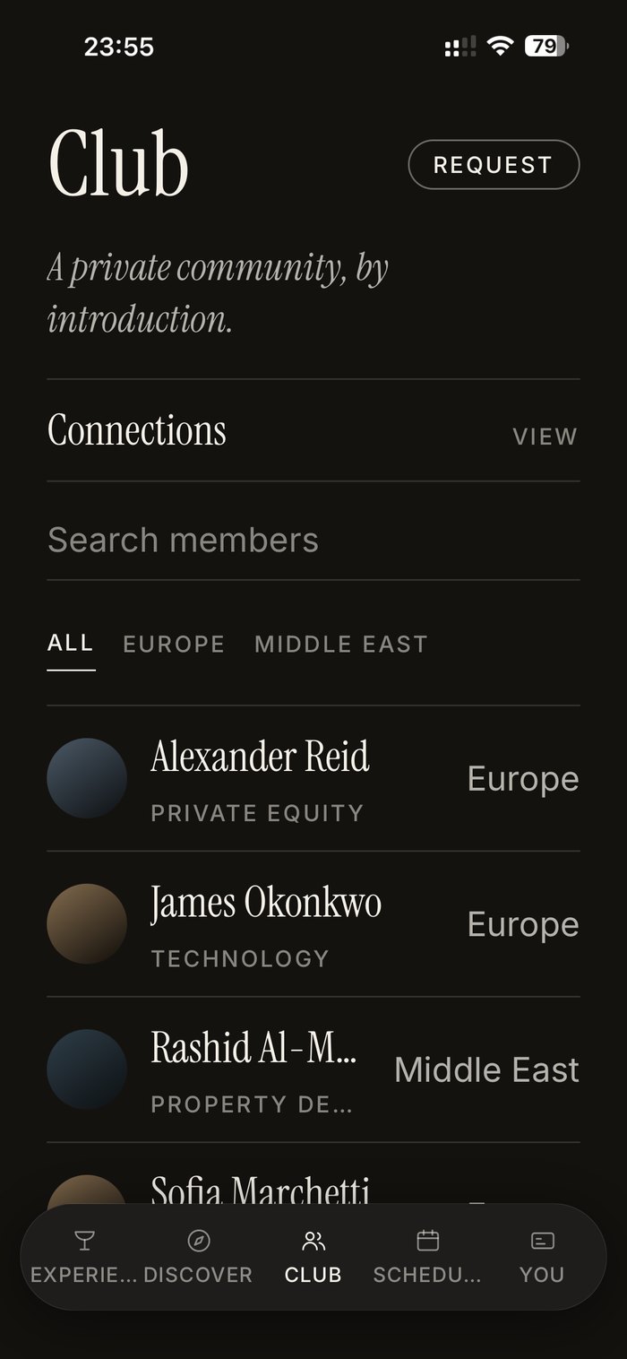 Unlisted app: club member directory